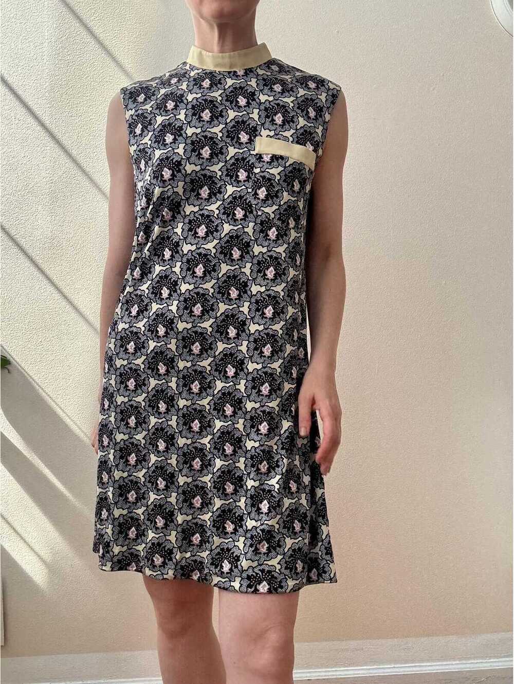 Prada Floral Print Silk Jersey Mini Shift Dress